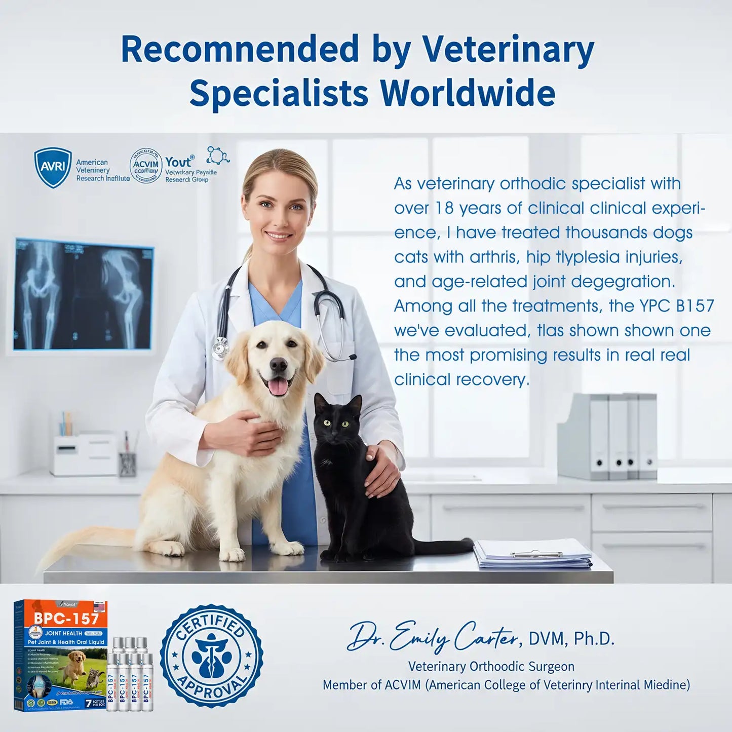 AVMA Recommended | Official  Store 🐶🐱Yovot® BPC-157 Advanced Joint & Total Body Health Oral Liquid -(For Dogs, Cats & Mammals. One Bottle Daily, Results in 7 Days)