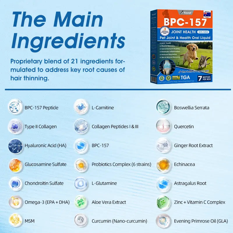 AVMA Recommended | Official  Store 🐶🐱Yovot® BPC-157 Advanced Joint & Total Body Health Oral Liquid -(For Dogs, Cats & Mammals. One Bottle Daily, Results in 7 Days)